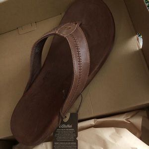 Olukai Men’s Size 15 leather sandal Hiapo Toffee